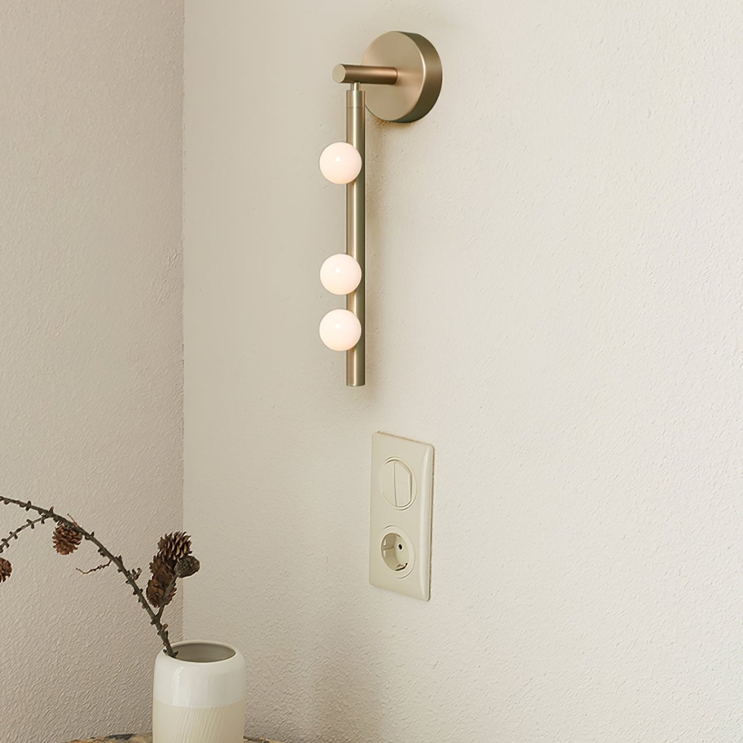 Brass Glass Tube Plug-in Wall Lamp - Lumpaz