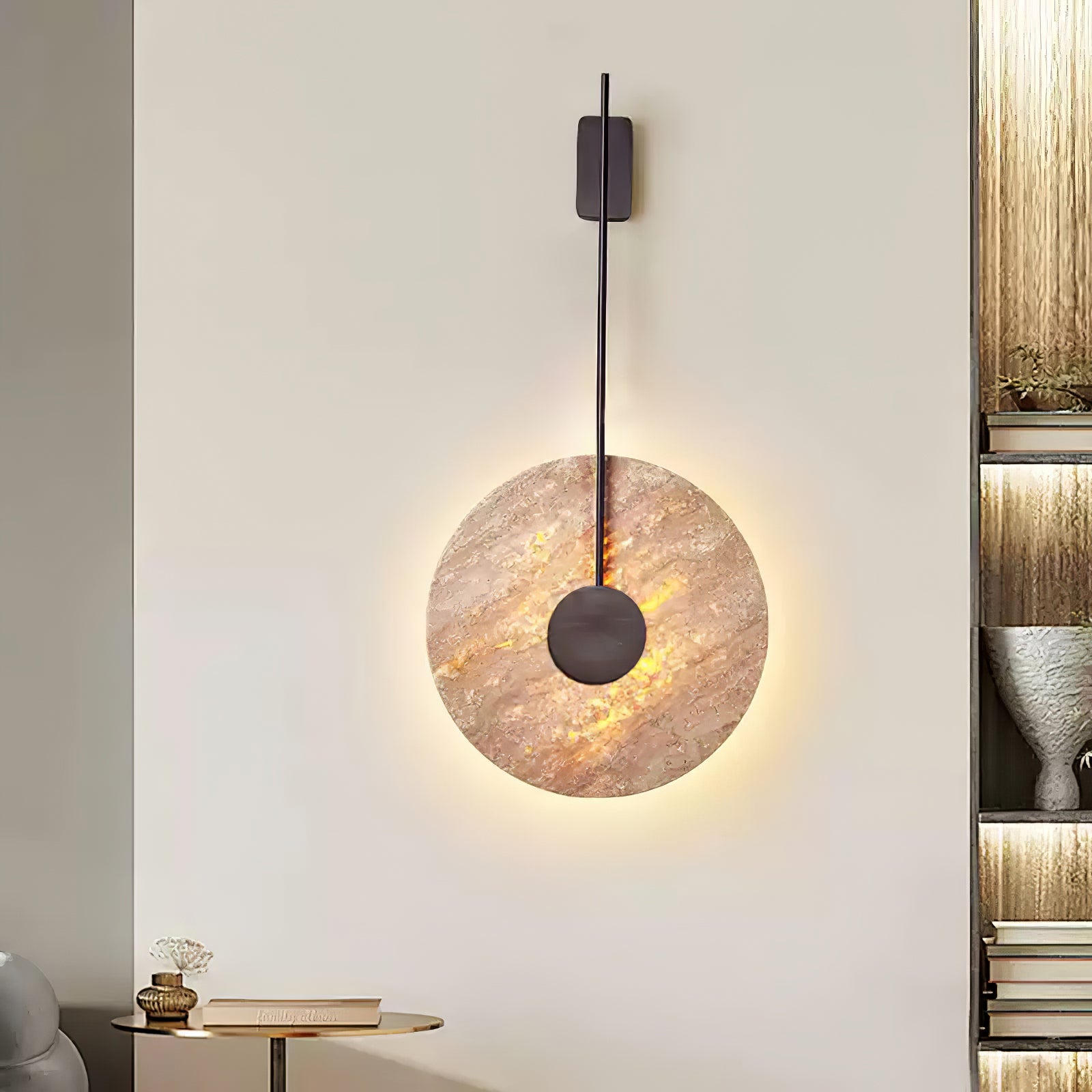 Travertine Disc Wall Lamp - Lumpaz