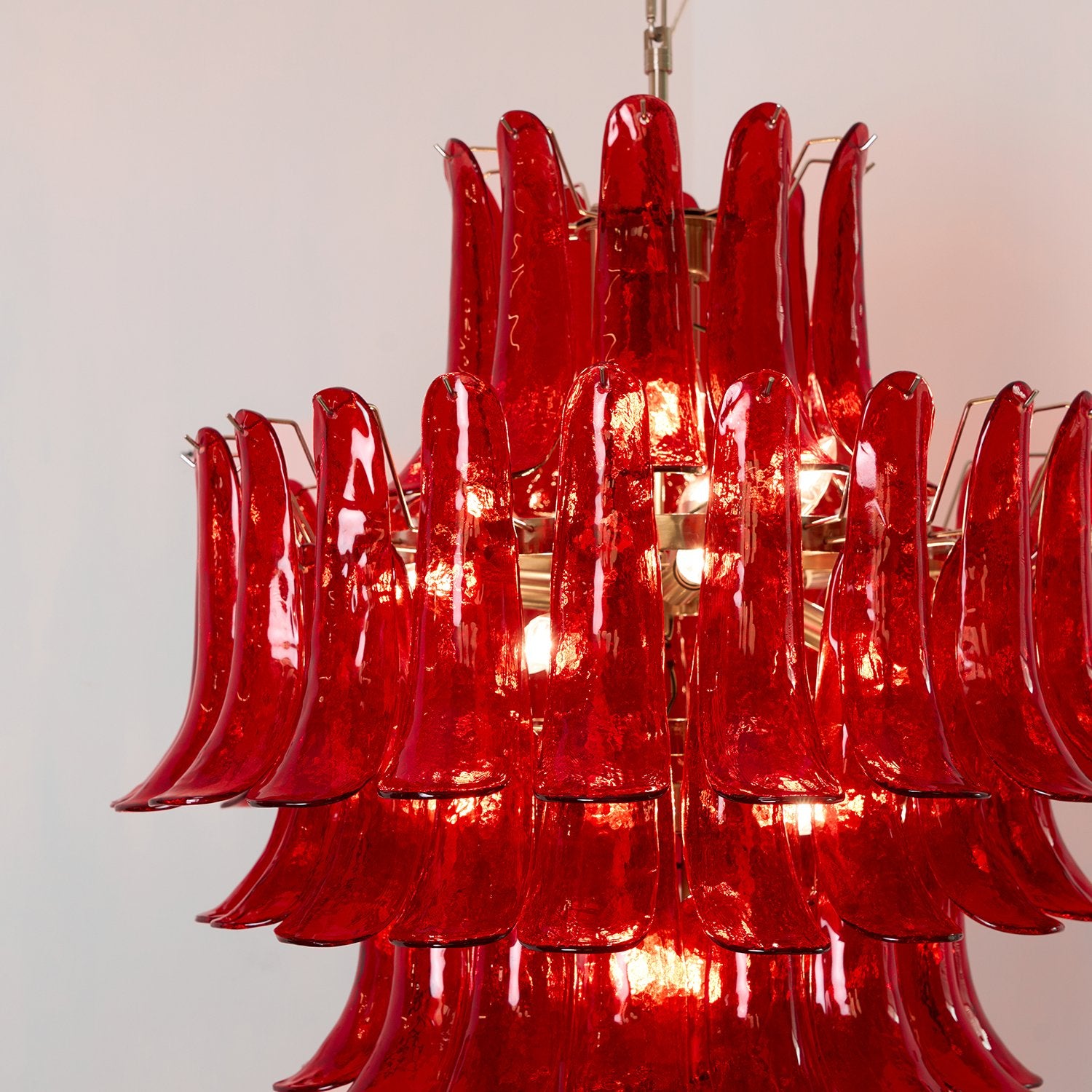 Murano Crimson Cascade Chandelier - Lumpaz