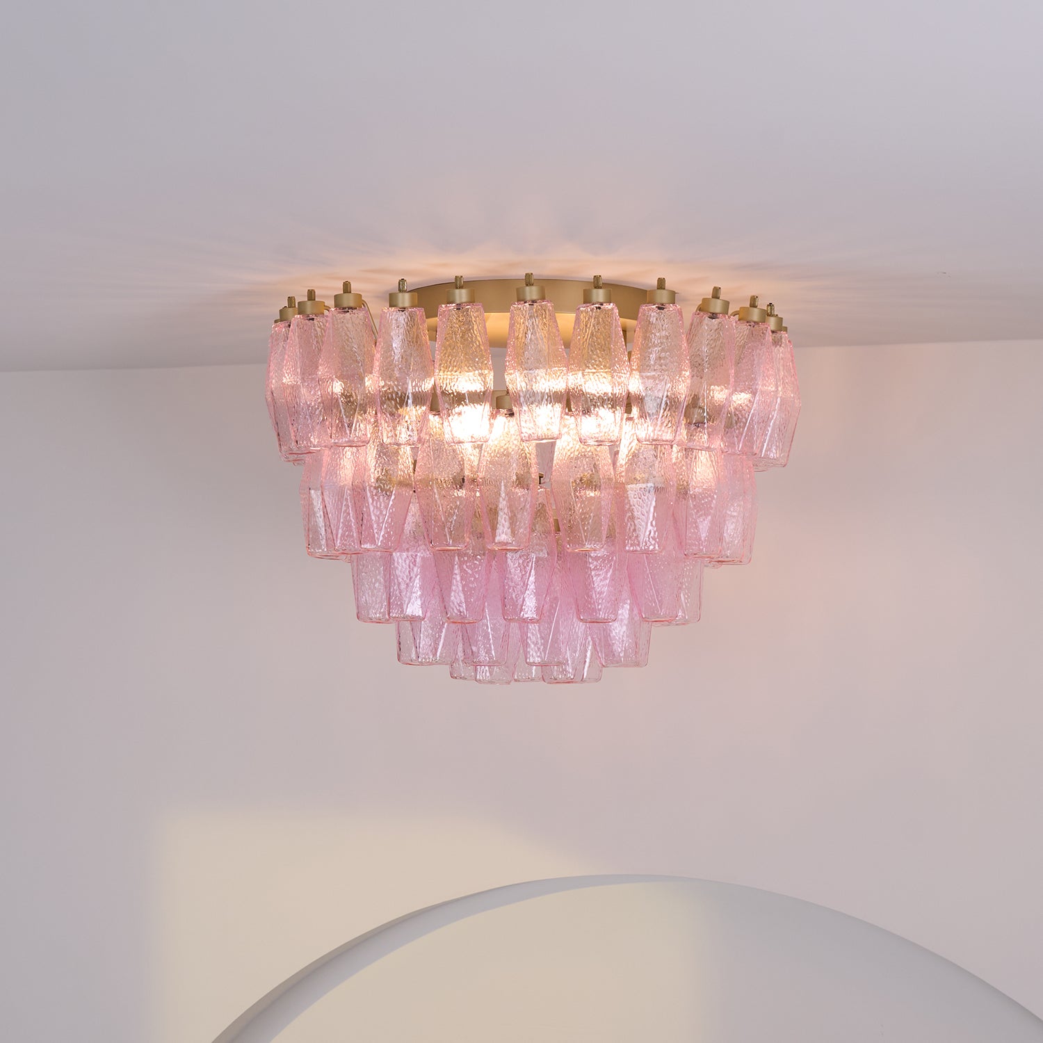 Poliedri Murano Pink Ceiling Light - Lumpaz