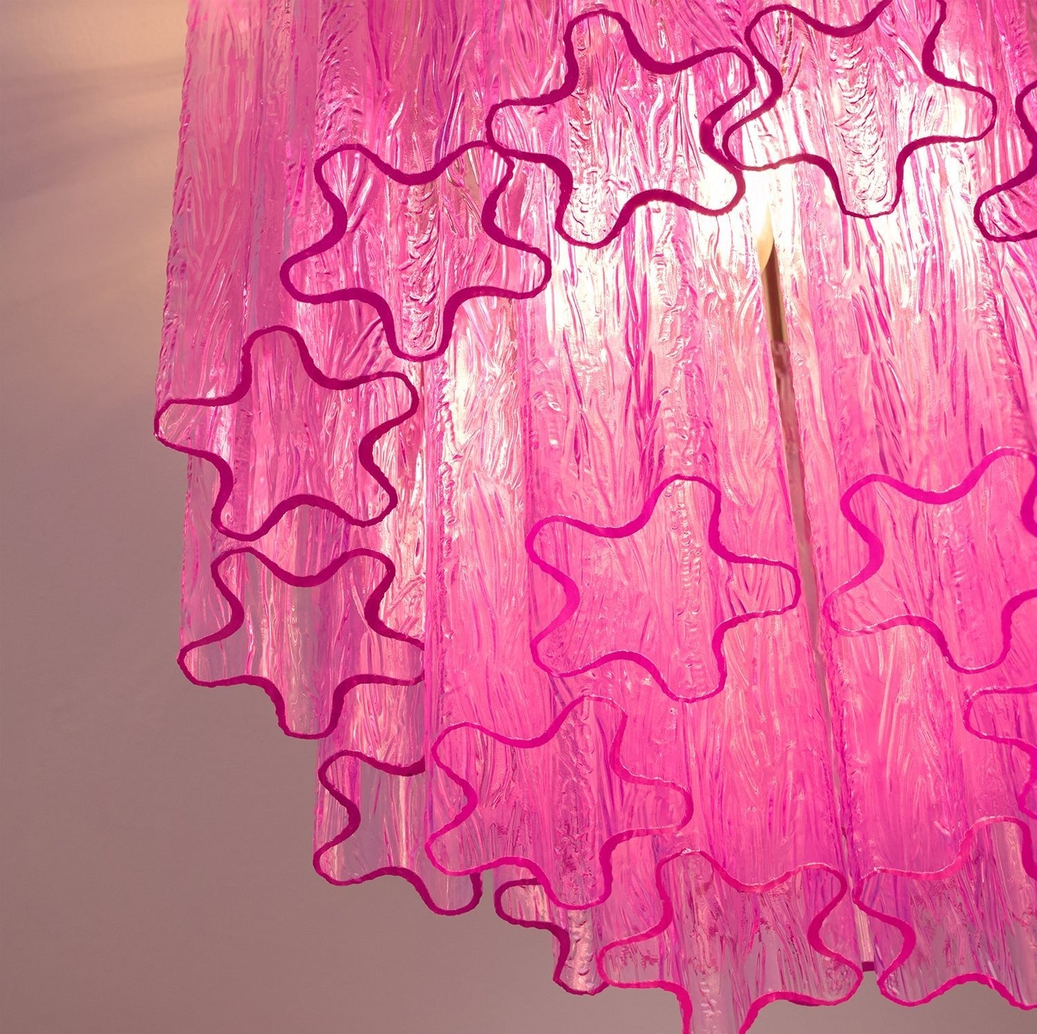 Fiora Rose Red Glass Ceiling Lamp - Lumpaz