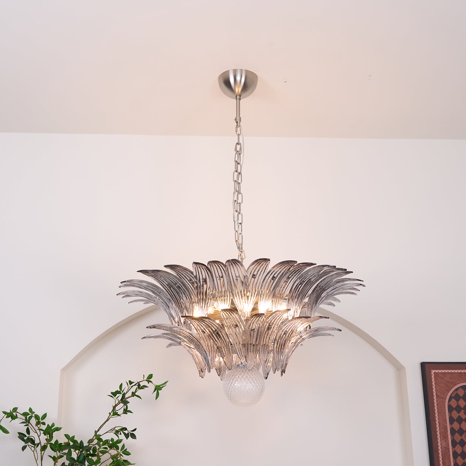 Murano Palmette Transparent Chandelier - Lumpaz