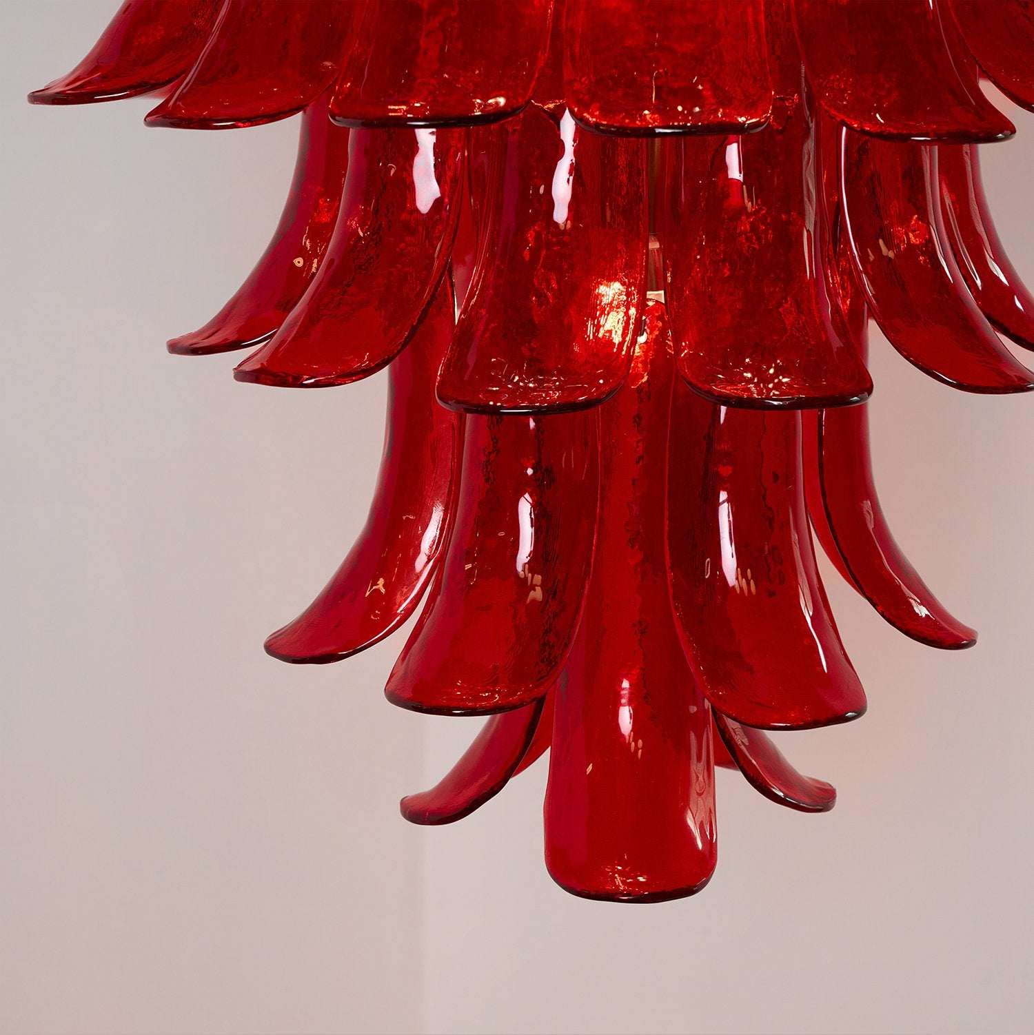 Murano Crimson Cascade Chandelier - Lumpaz