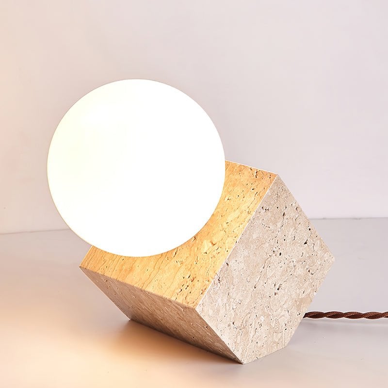 Cube Stone Table Lamp - Lumpaz