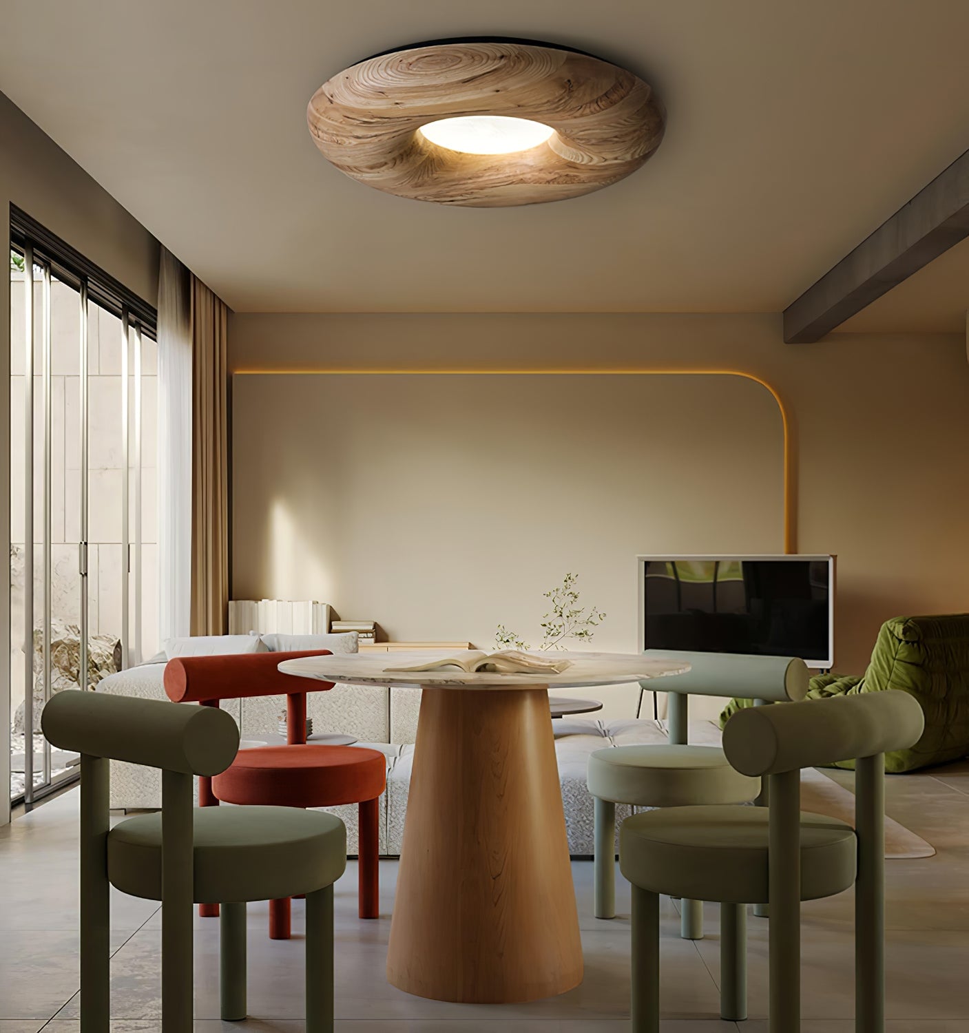 Donut Wood Ceiling Light - Lumpaz