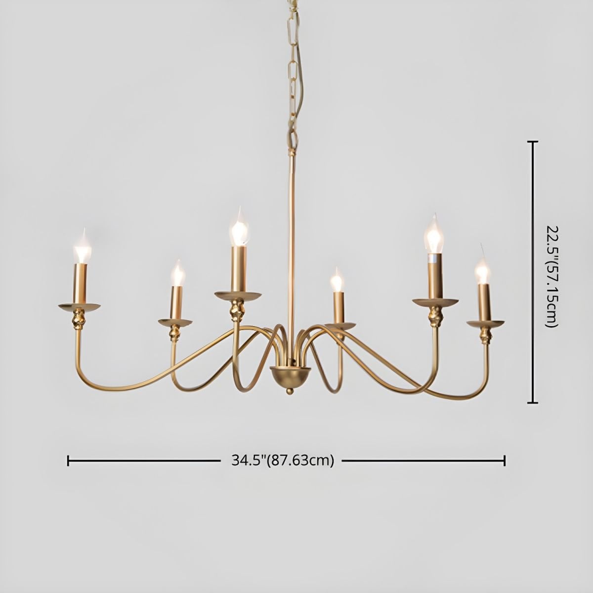 Timeless Gold Candle Chandelier - Lumpaz