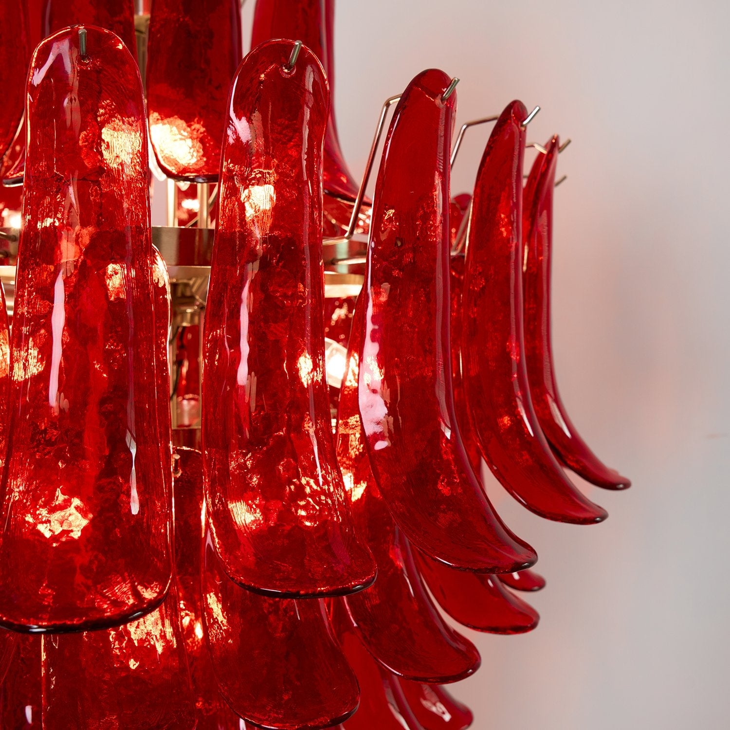 Murano Crimson Cascade Chandelier - Lumpaz