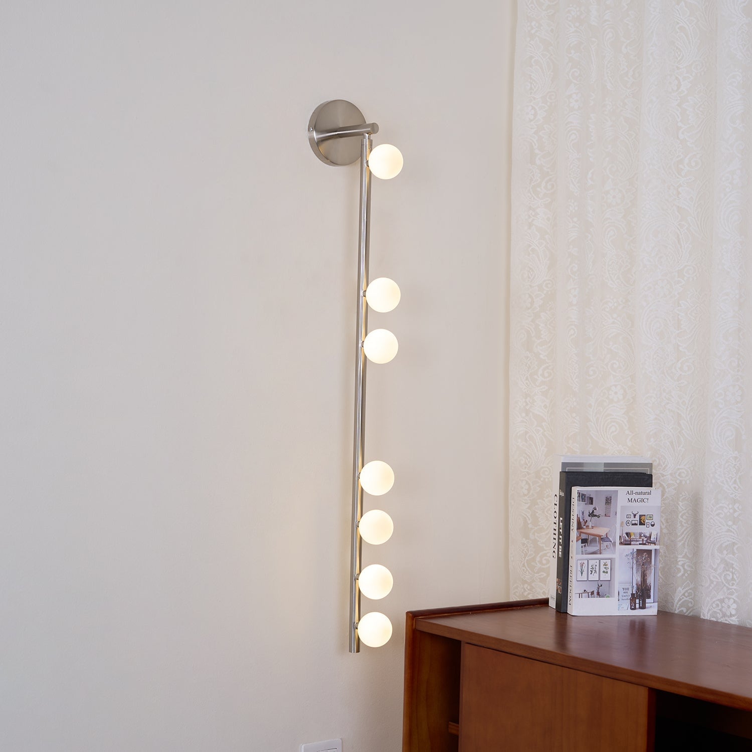 Brass Glass Tube Plug-in Wall Lamp - Lumpaz