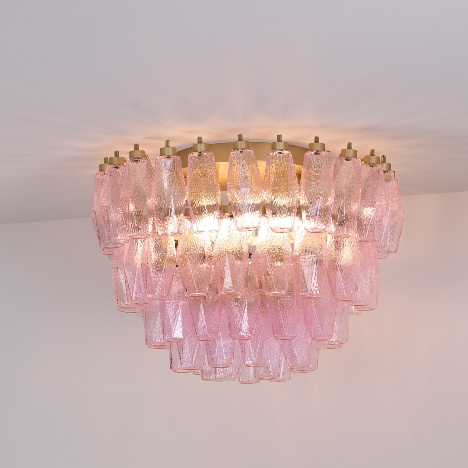 Poliedri Murano Pink Ceiling Light - Lumpaz