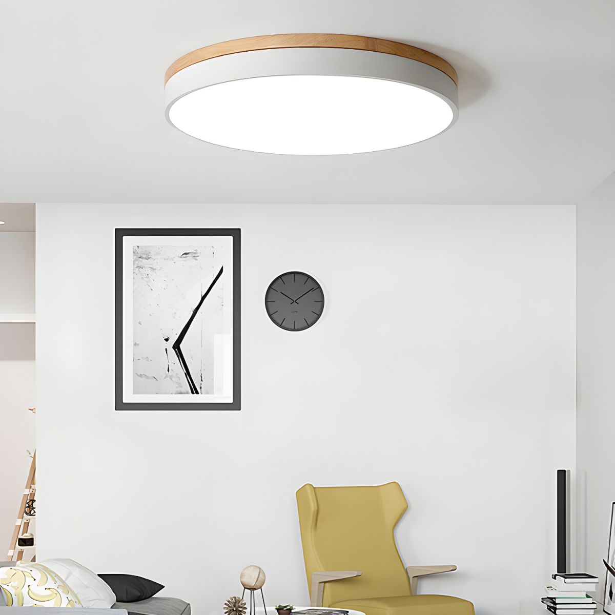 Zara Circular Wood Ceiling Lamp - Lumpaz