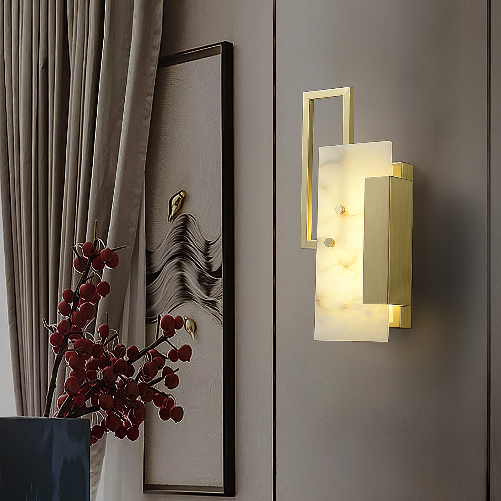 Althea Alabaster Wall Sconce - Lumpaz