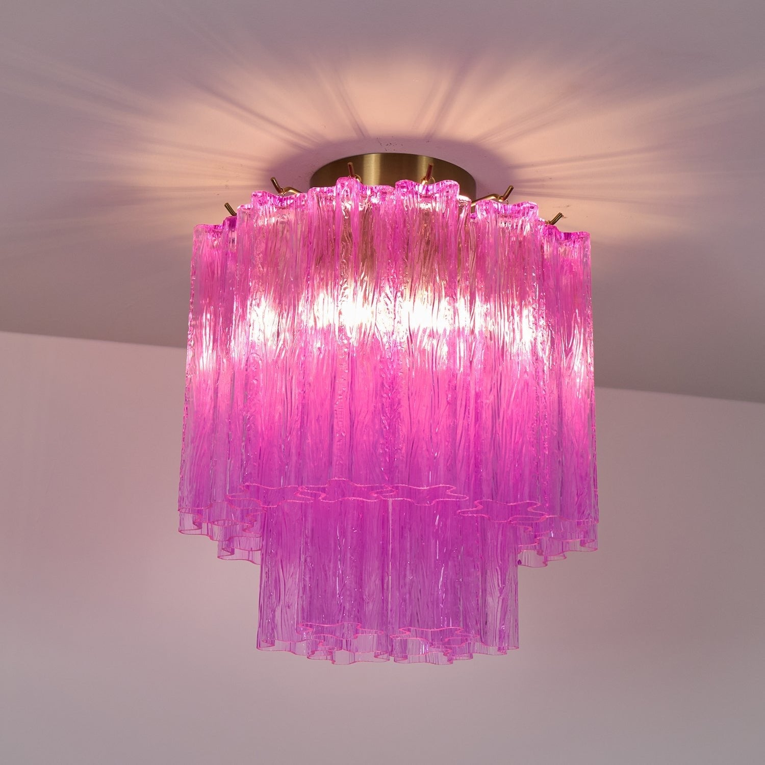 Fiora Rose Red Glass Ceiling Lamp - Lumpaz