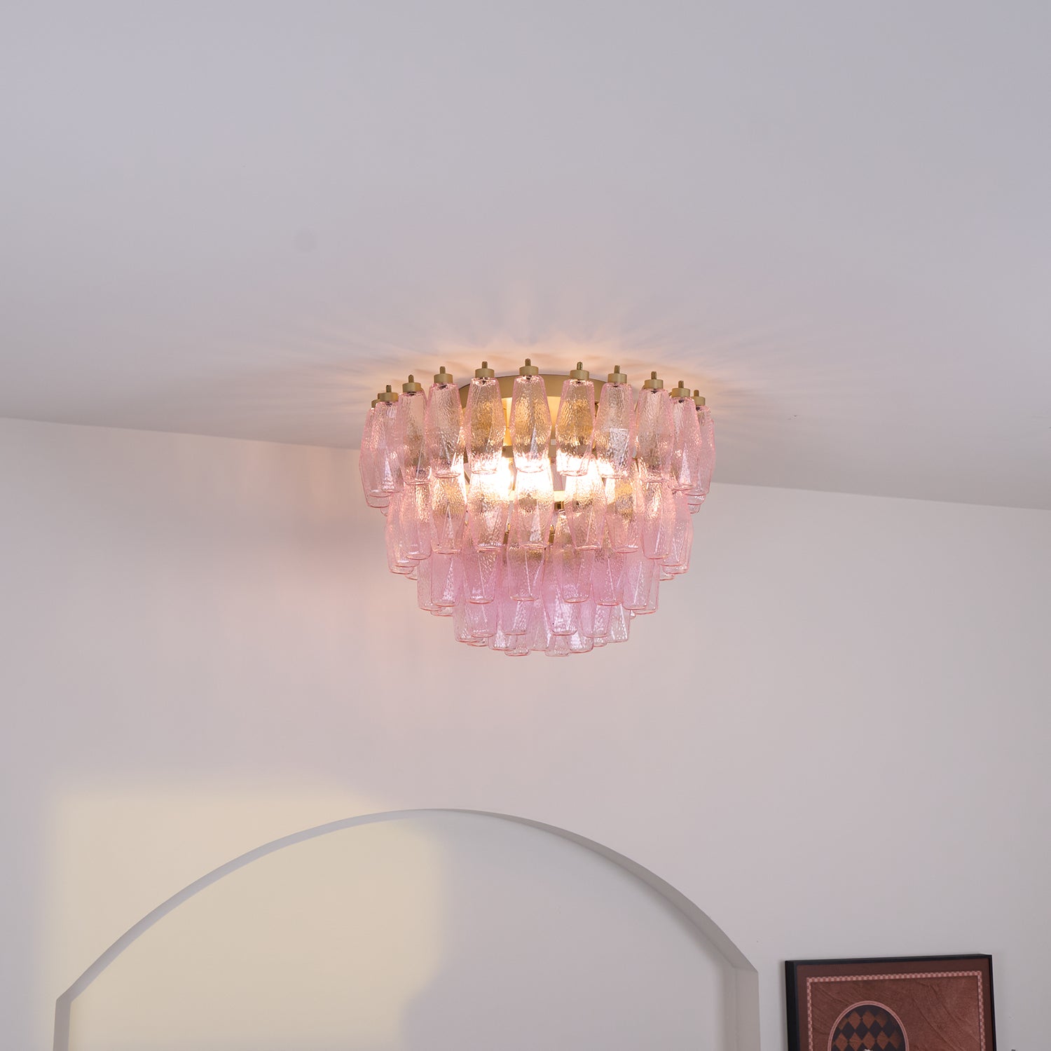 Poliedri Murano Pink Ceiling Light - Lumpaz