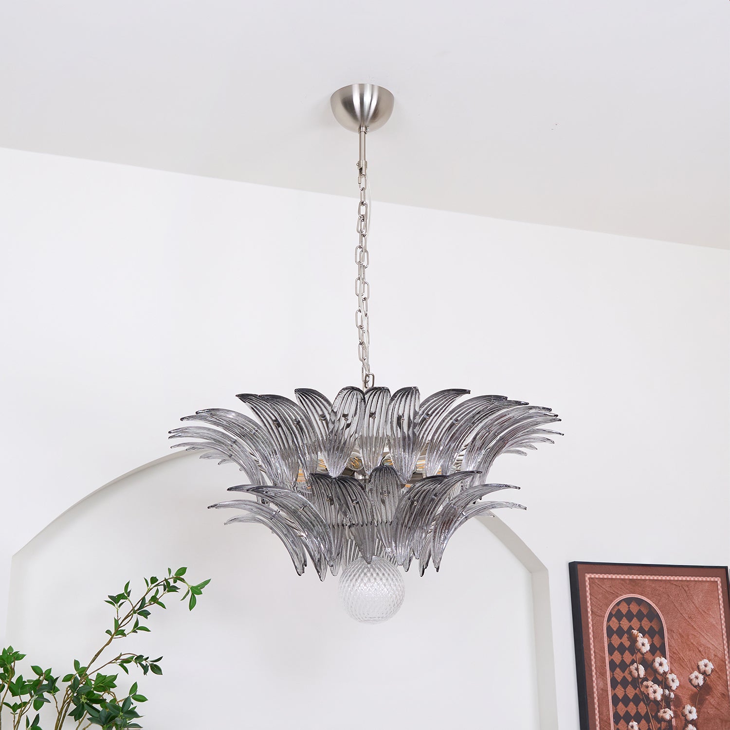 Murano Palmette Transparent Chandelier - Lumpaz