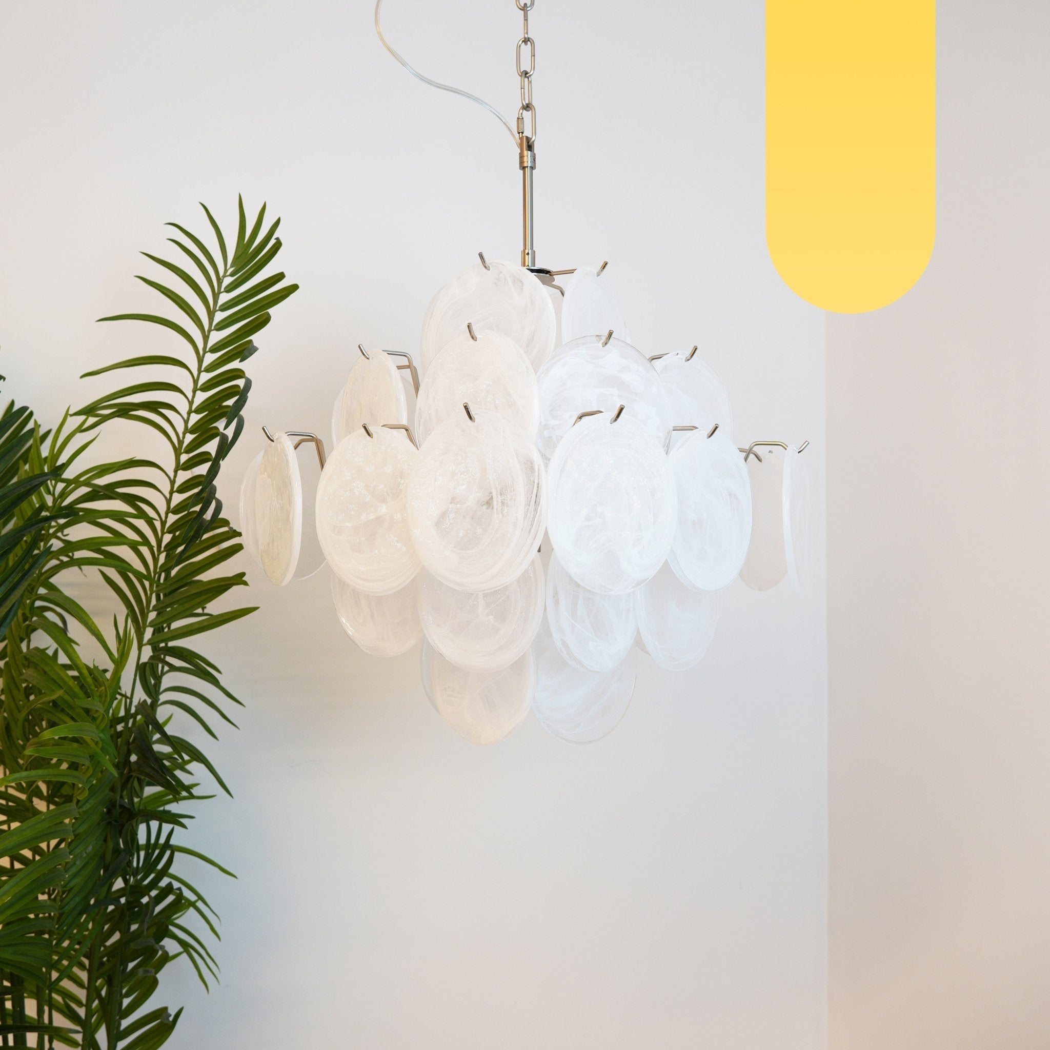 Isadora Murano White Disc Chandelier - Lumpaz