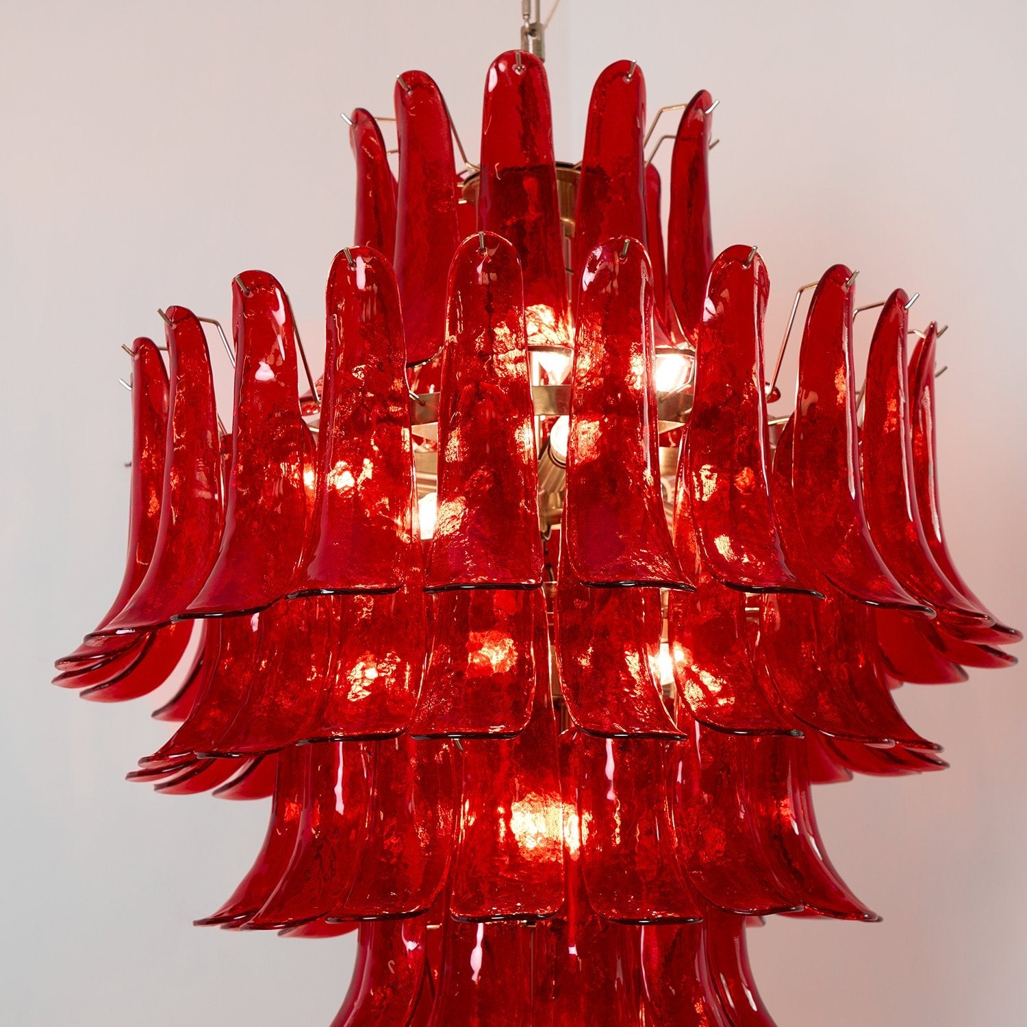 Murano Crimson Cascade Chandelier - Lumpaz