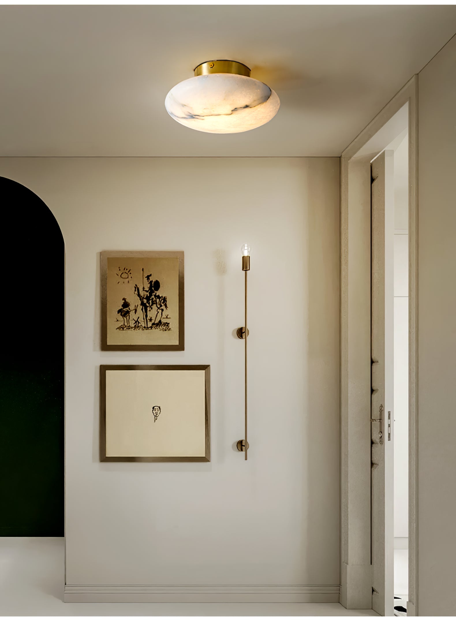 Alabaster Oval Ceiling Lamp - Lumpaz