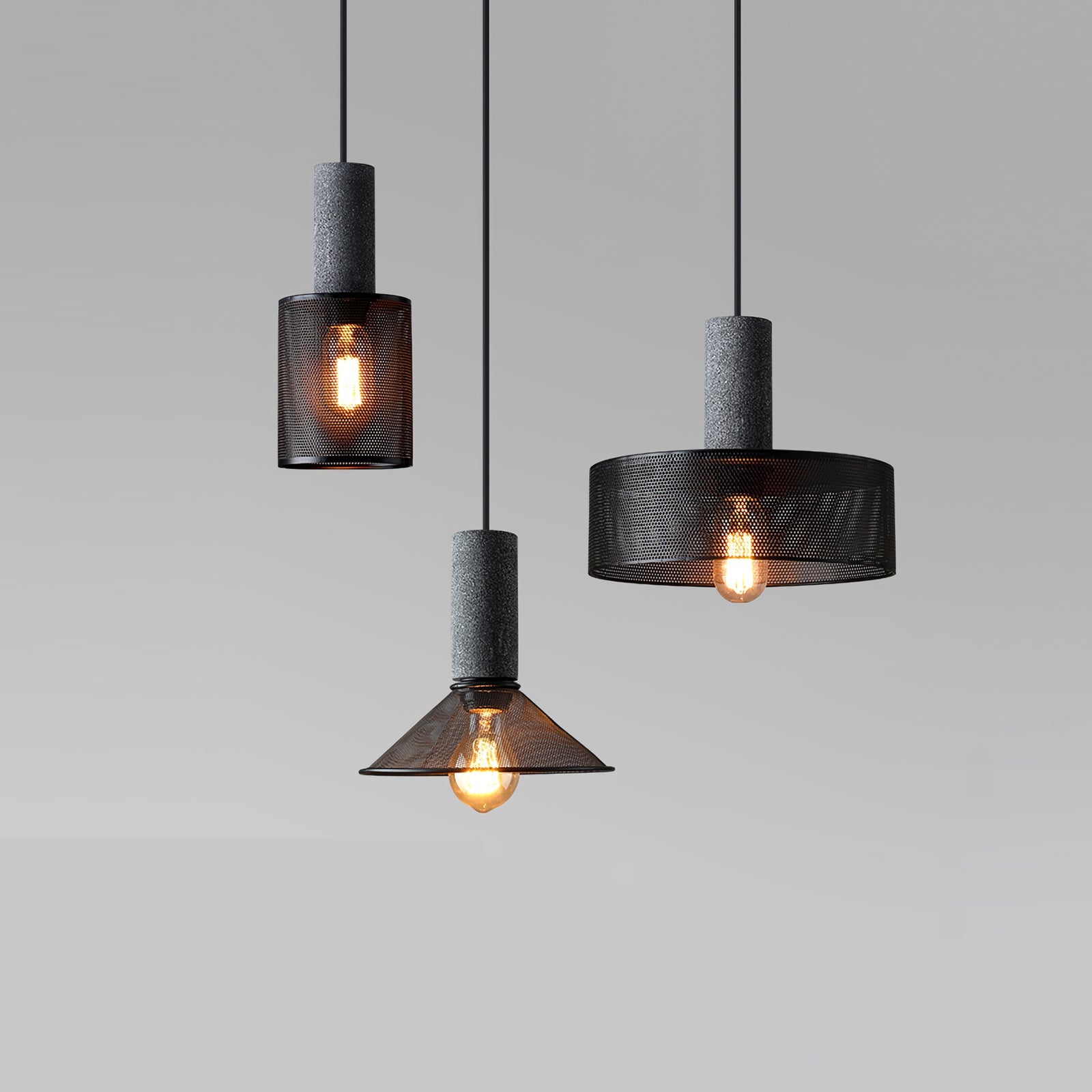 Cement Mesh Pendant Light - Lumpaz