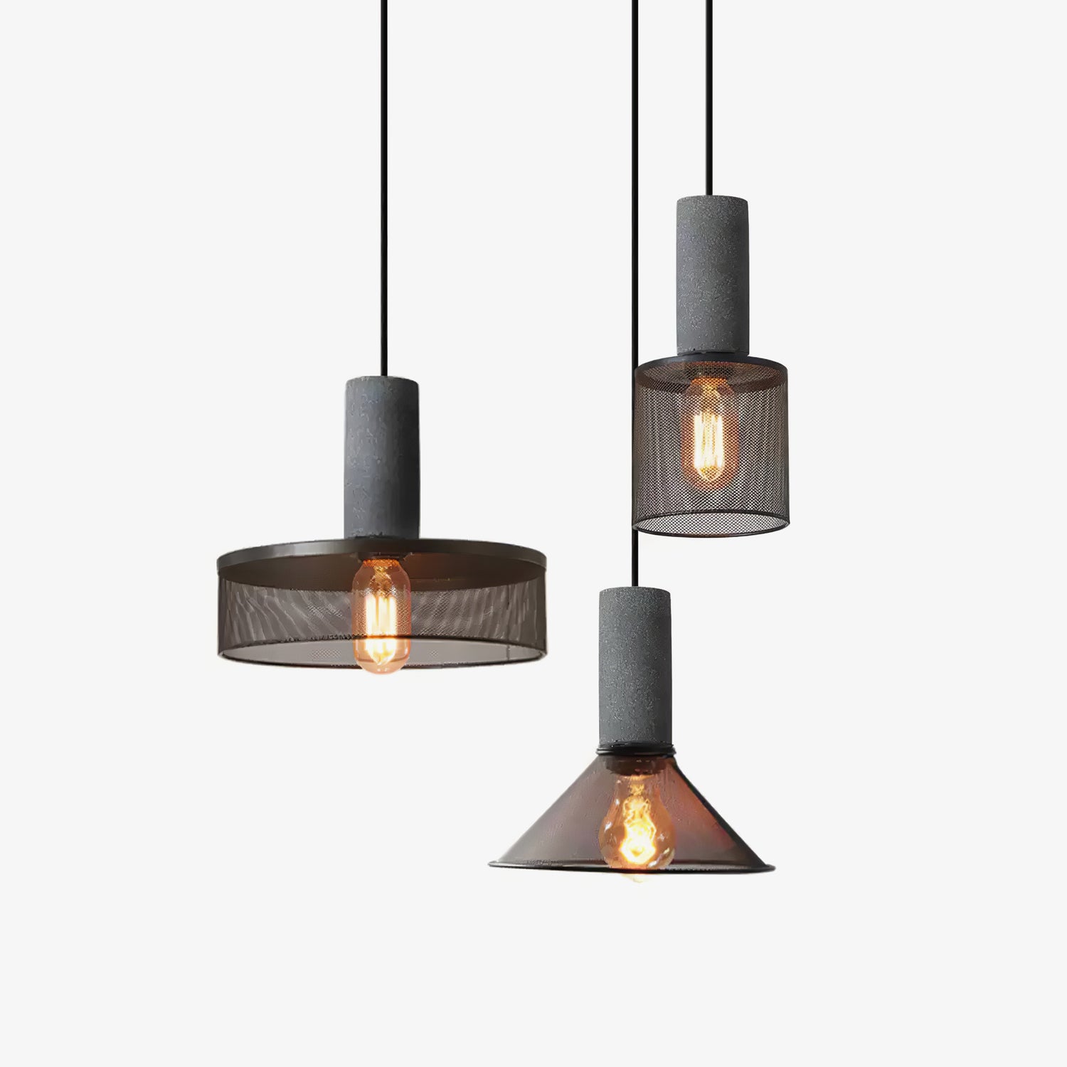 Cement Mesh Pendant Light - Lumpaz