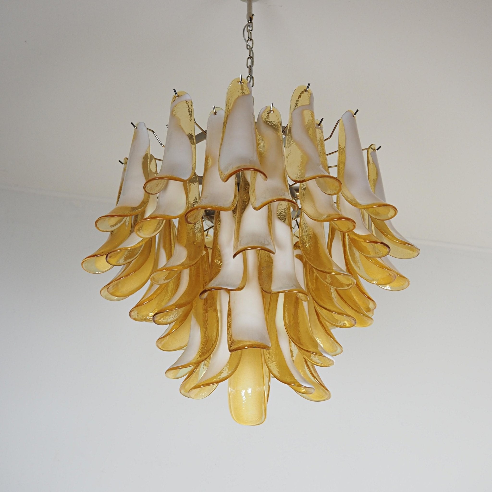 Amber Glass Murano Petals Chandelier - Lumpaz