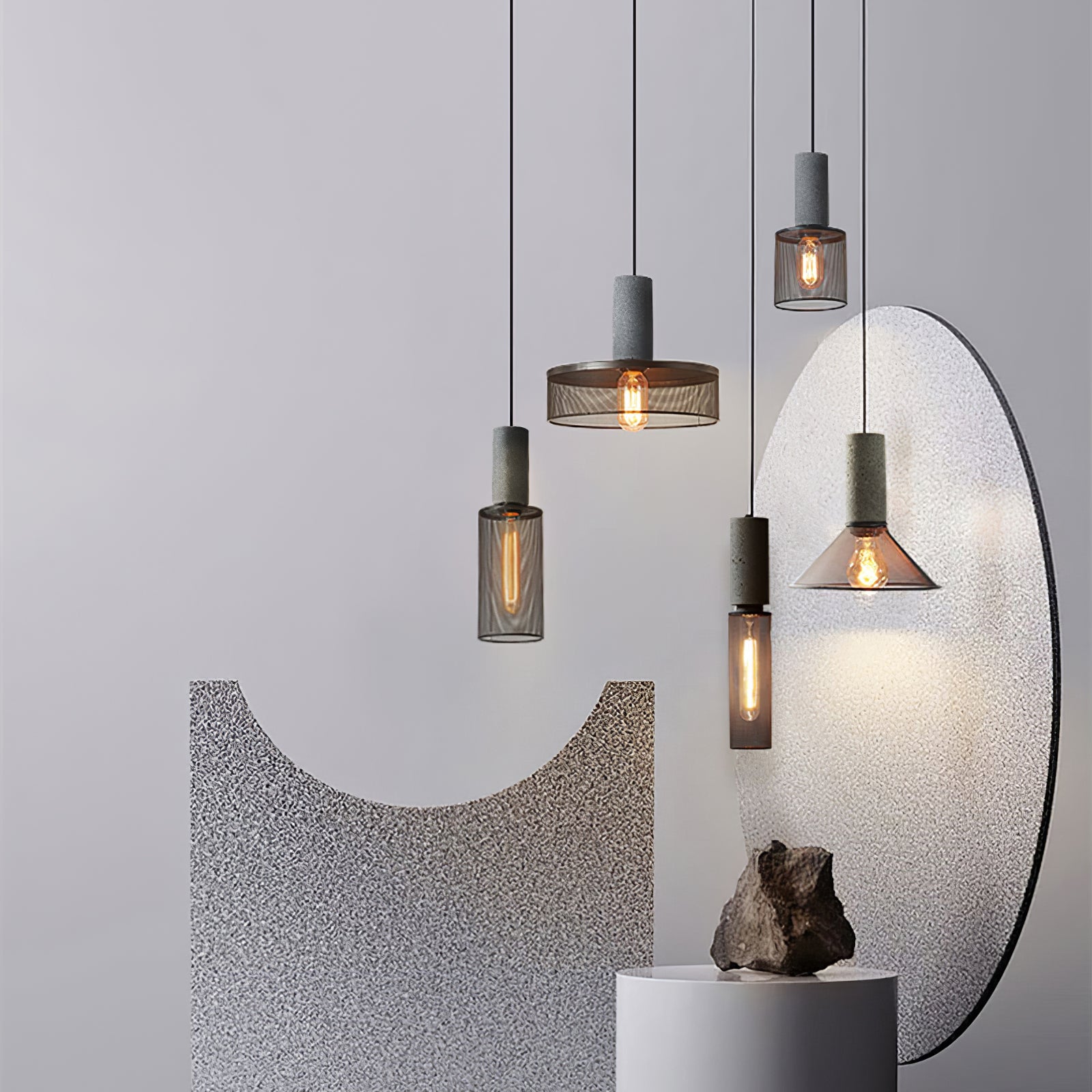 Cement Mesh Pendant Light - Lumpaz