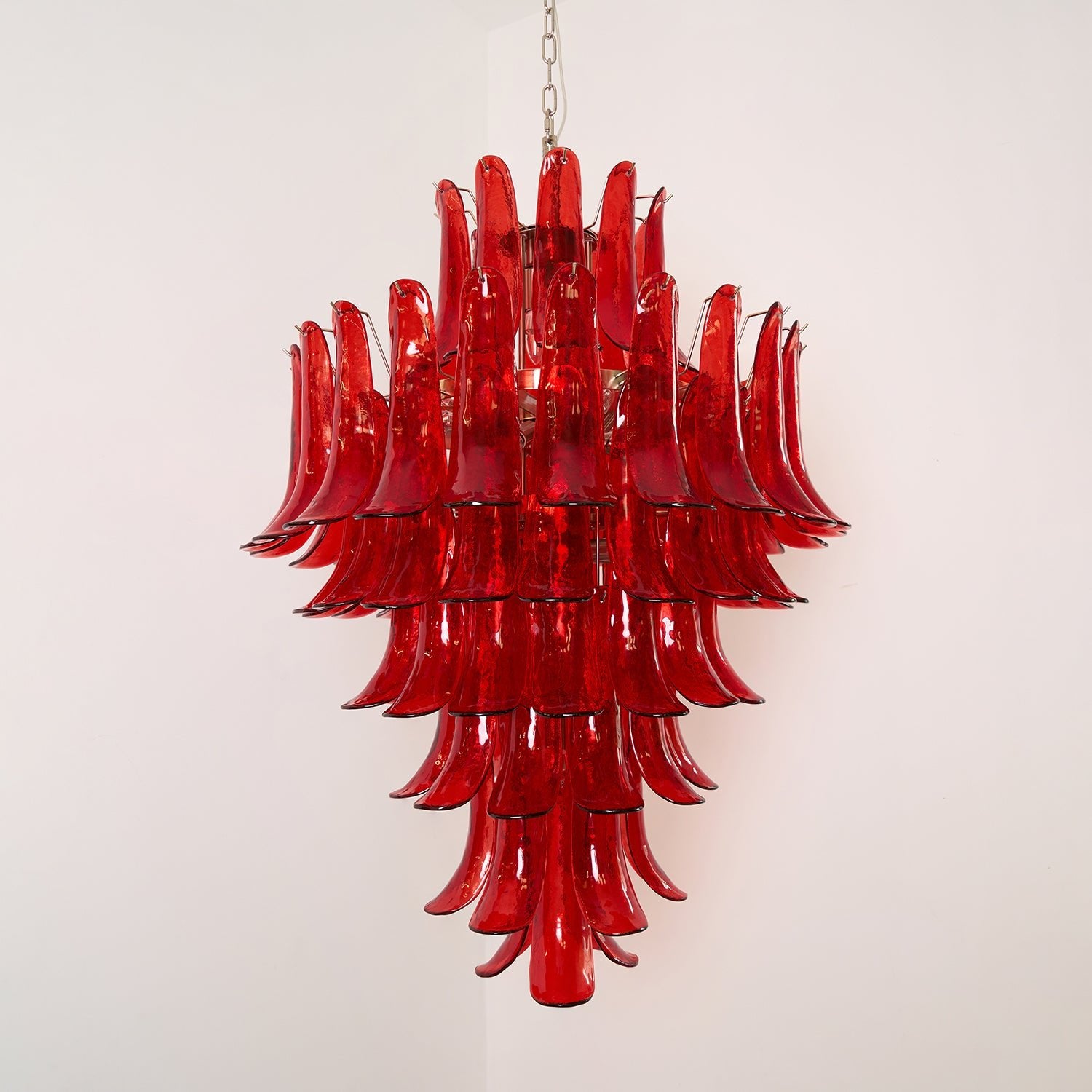 Murano Crimson Cascade Chandelier - Lumpaz
