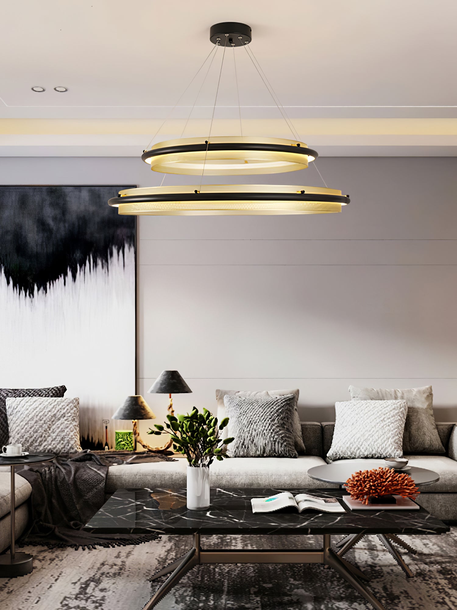 Acrylic LED Round Chandelier - Lumpaz