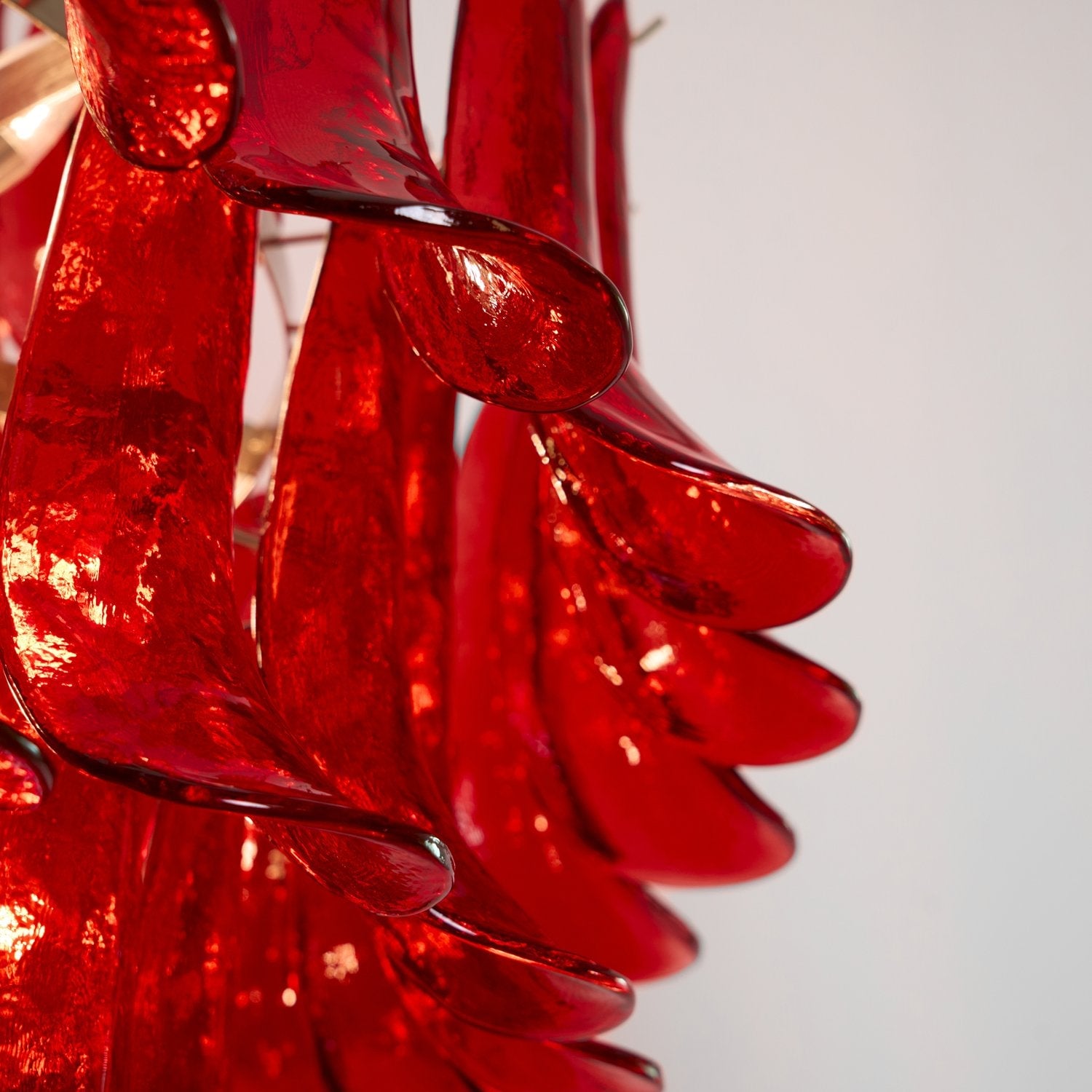 Murano Crimson Cascade Chandelier - Lumpaz