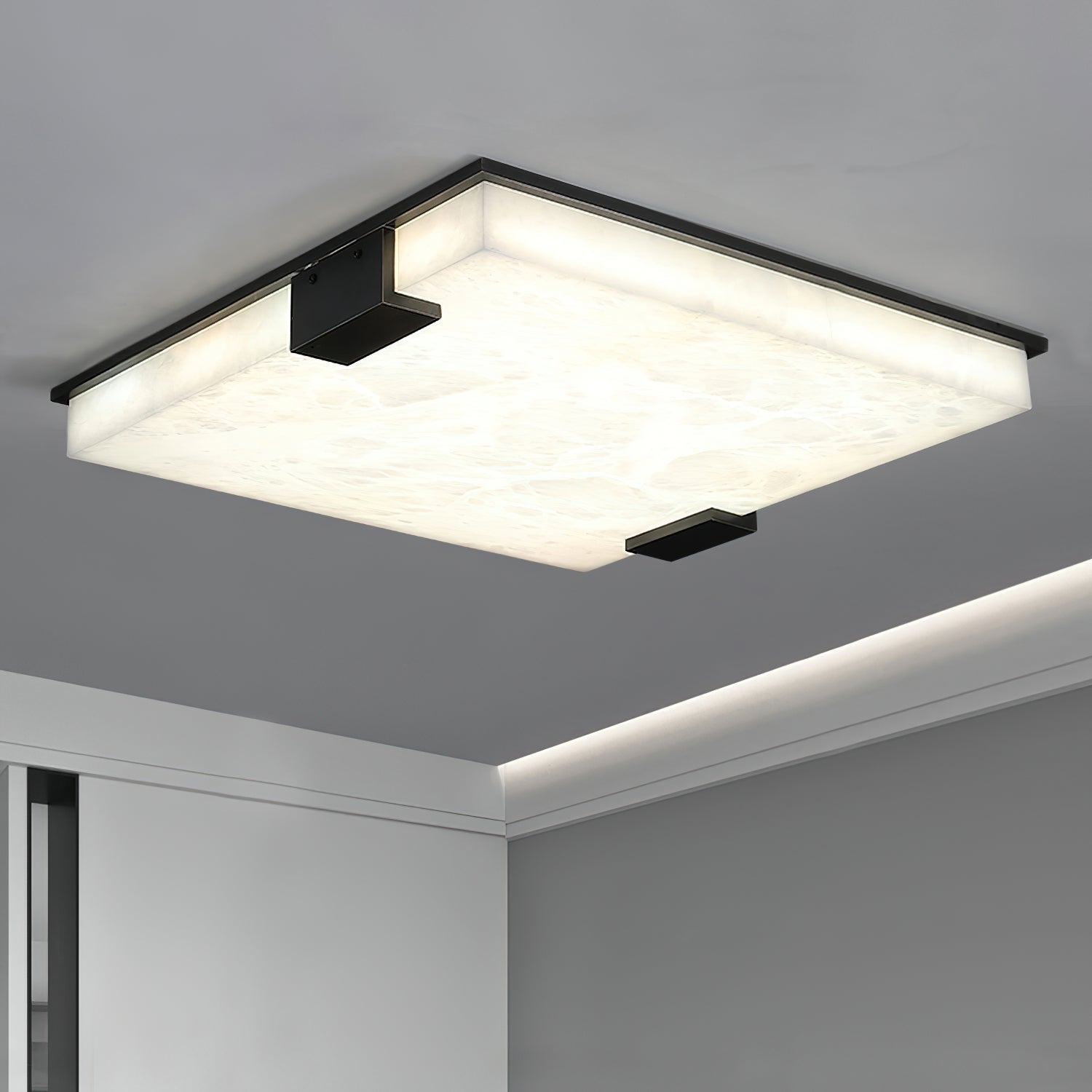 Square Alabaster Ceiling Lamp - Lumpaz