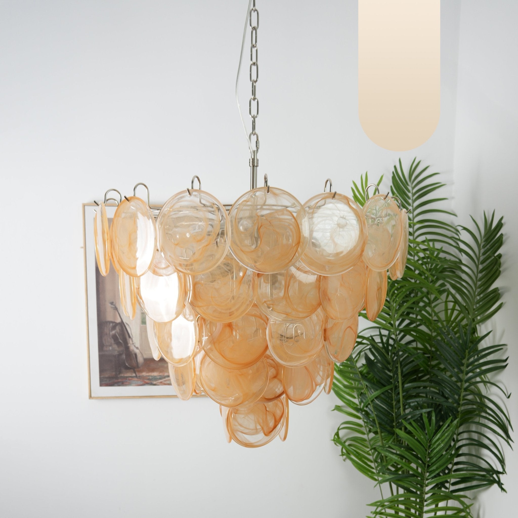 Orange Murano Disc Chandelier - Lumpaz