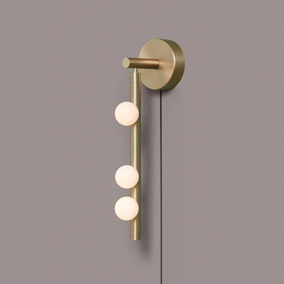 Brass Glass Tube Plug-in Wall Lamp - Lumpaz