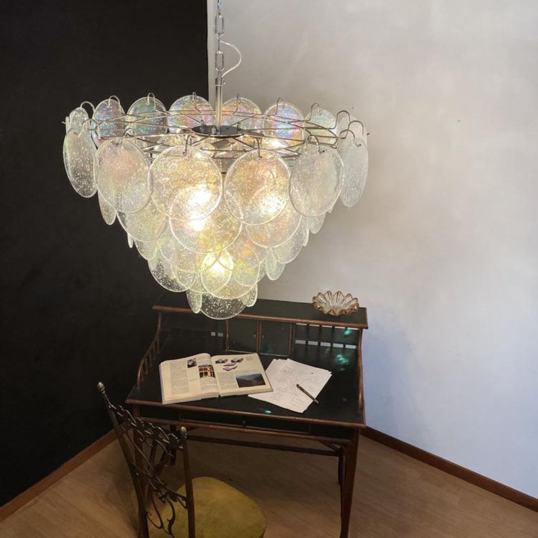 Murano Disc Iridescent Chandelier - Lumpaz