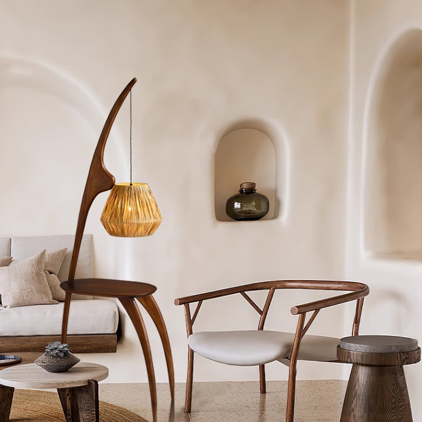Curved Mantis Arm Floor Lamp - Lumpaz