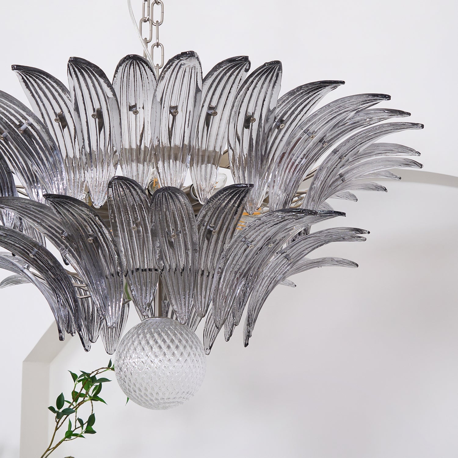 Murano Palmette Transparent Chandelier - Lumpaz