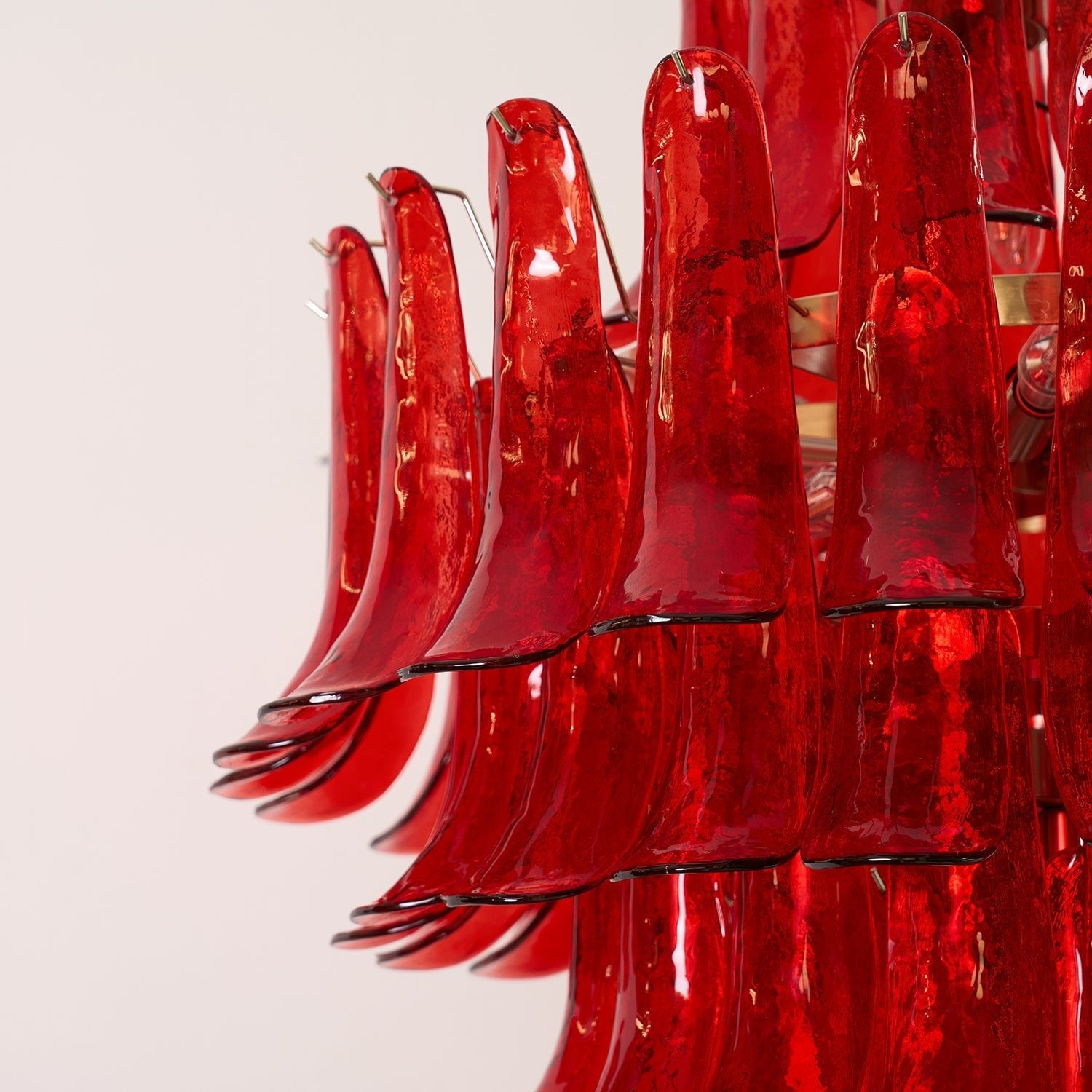 Murano Crimson Cascade Chandelier - Lumpaz