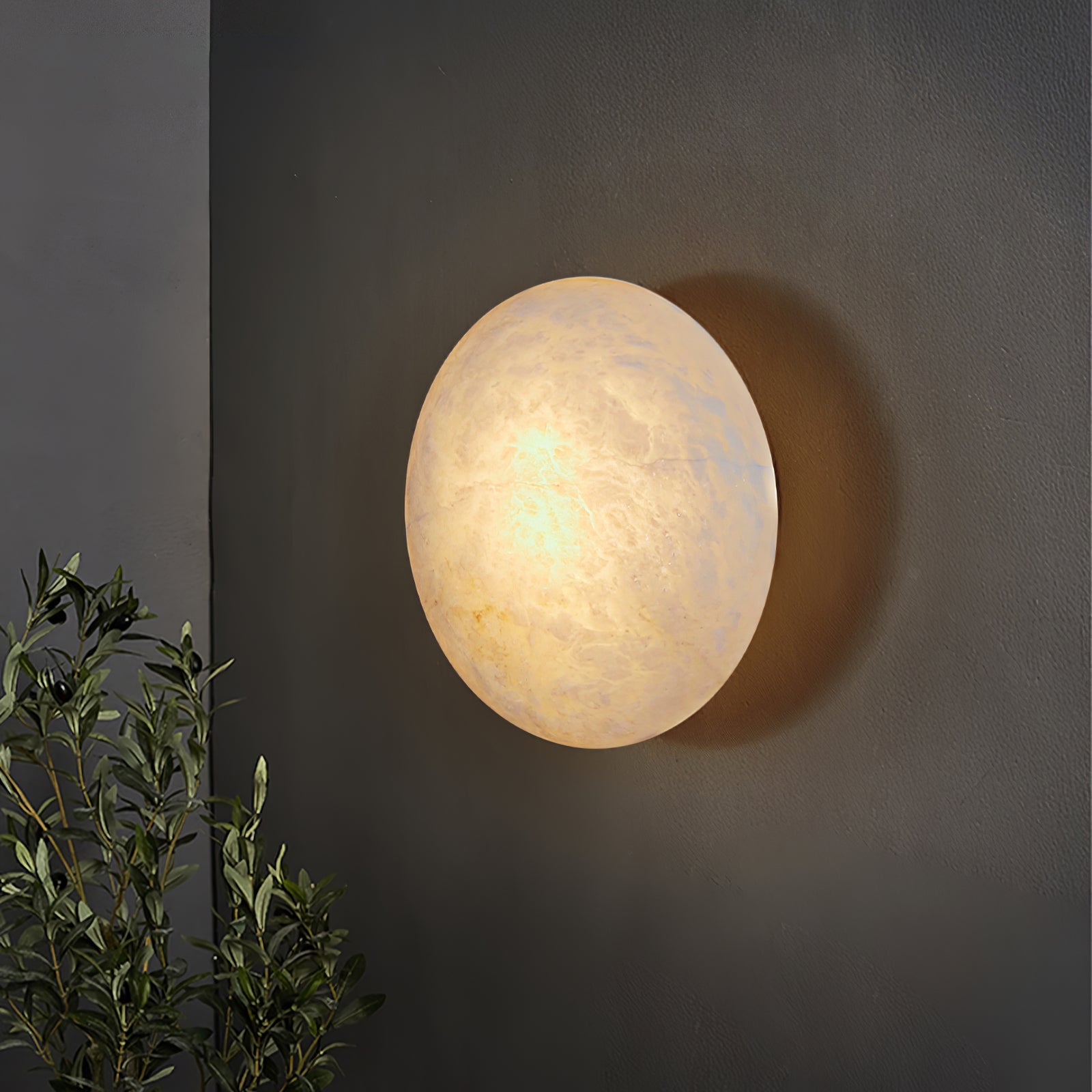 Alabaster Oval Ceiling Lamp - Lumpaz