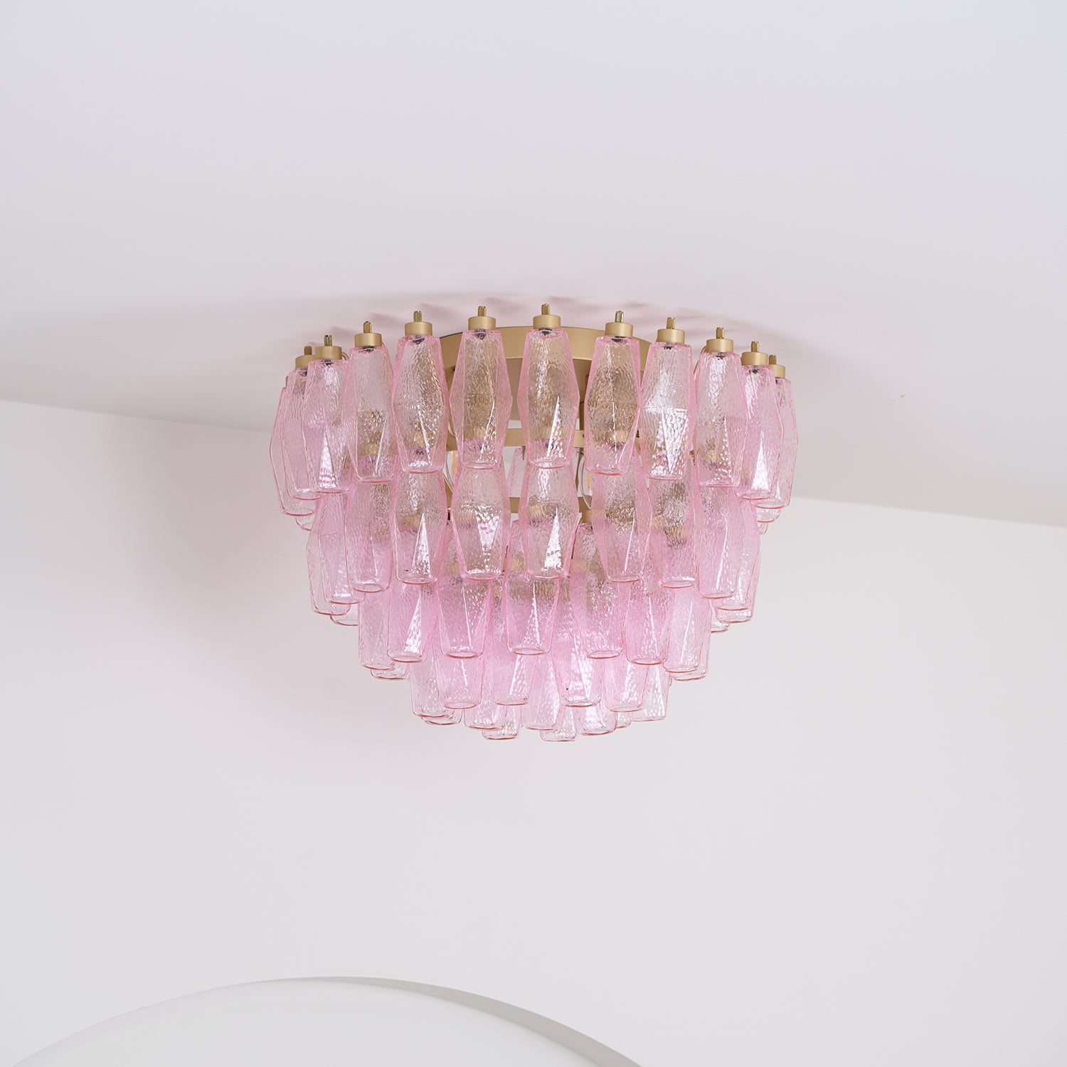 Poliedri Murano Pink Ceiling Light - Lumpaz