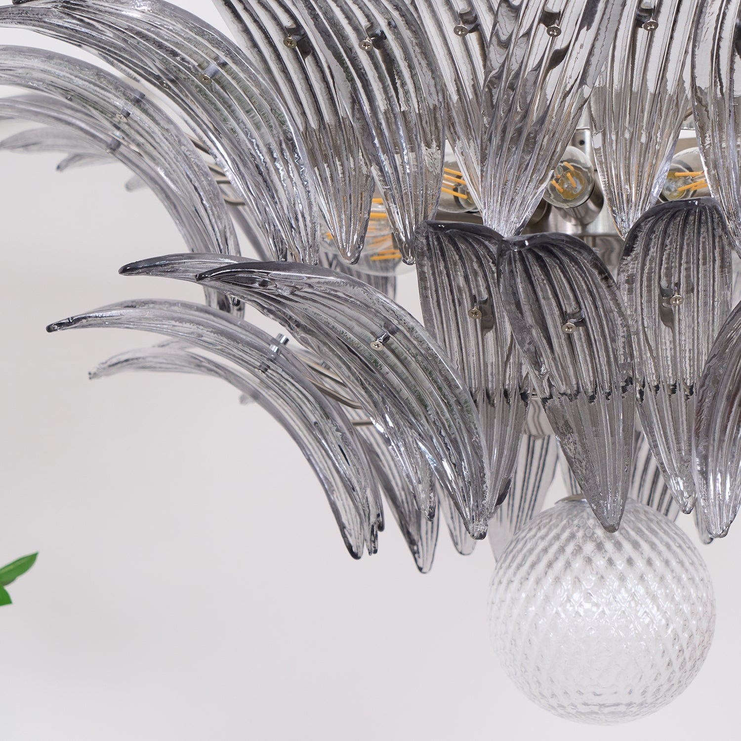 Murano Palmette Transparent Chandelier - Lumpaz