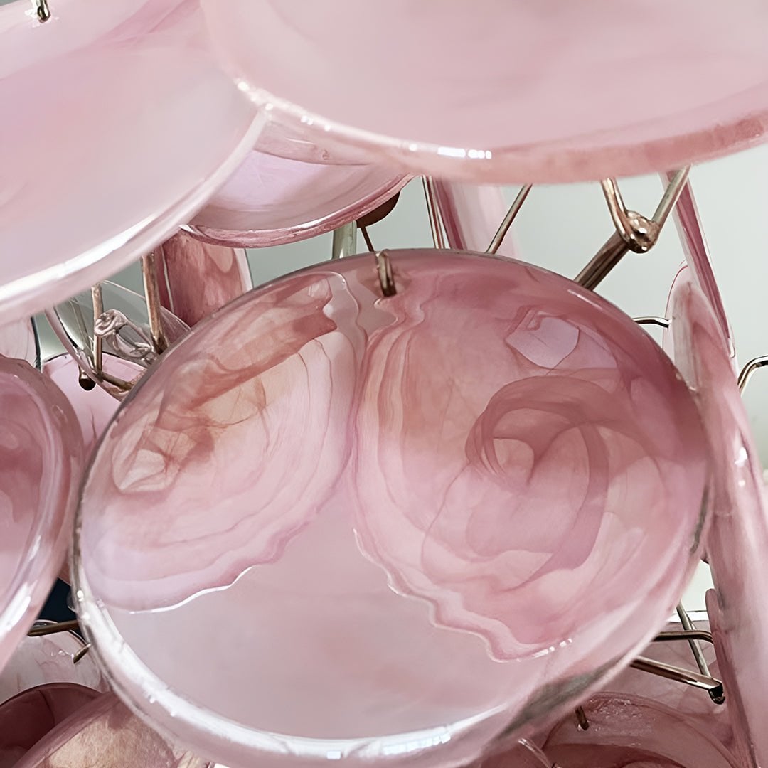 Murano Pink Disks Chandelier - Lumpaz