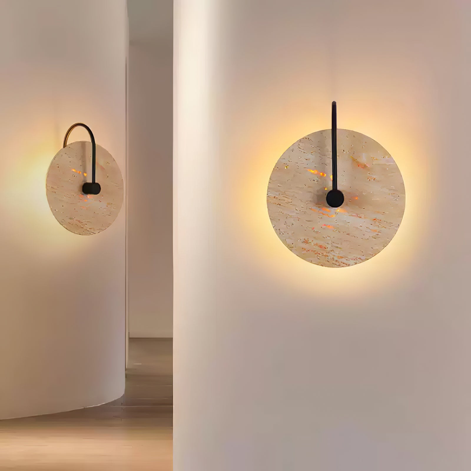 Round Travertine Wall Lamp - Lumpaz