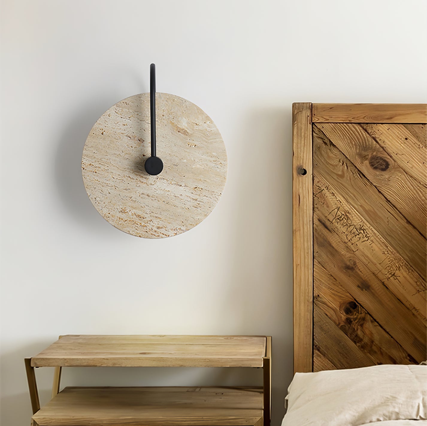 Round Travertine Wall Lamp - Lumpaz