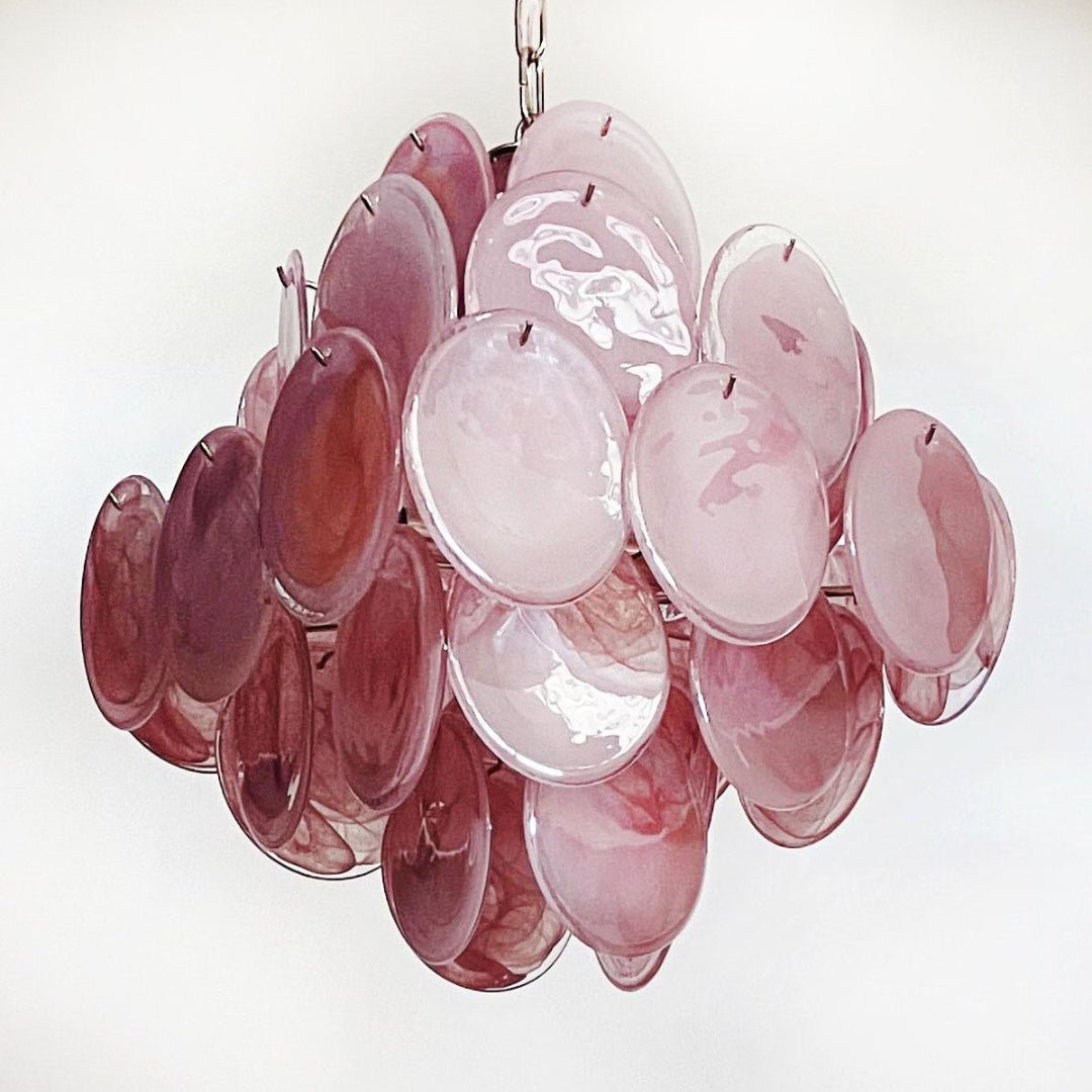 Murano Pink Disks Chandelier - Lumpaz