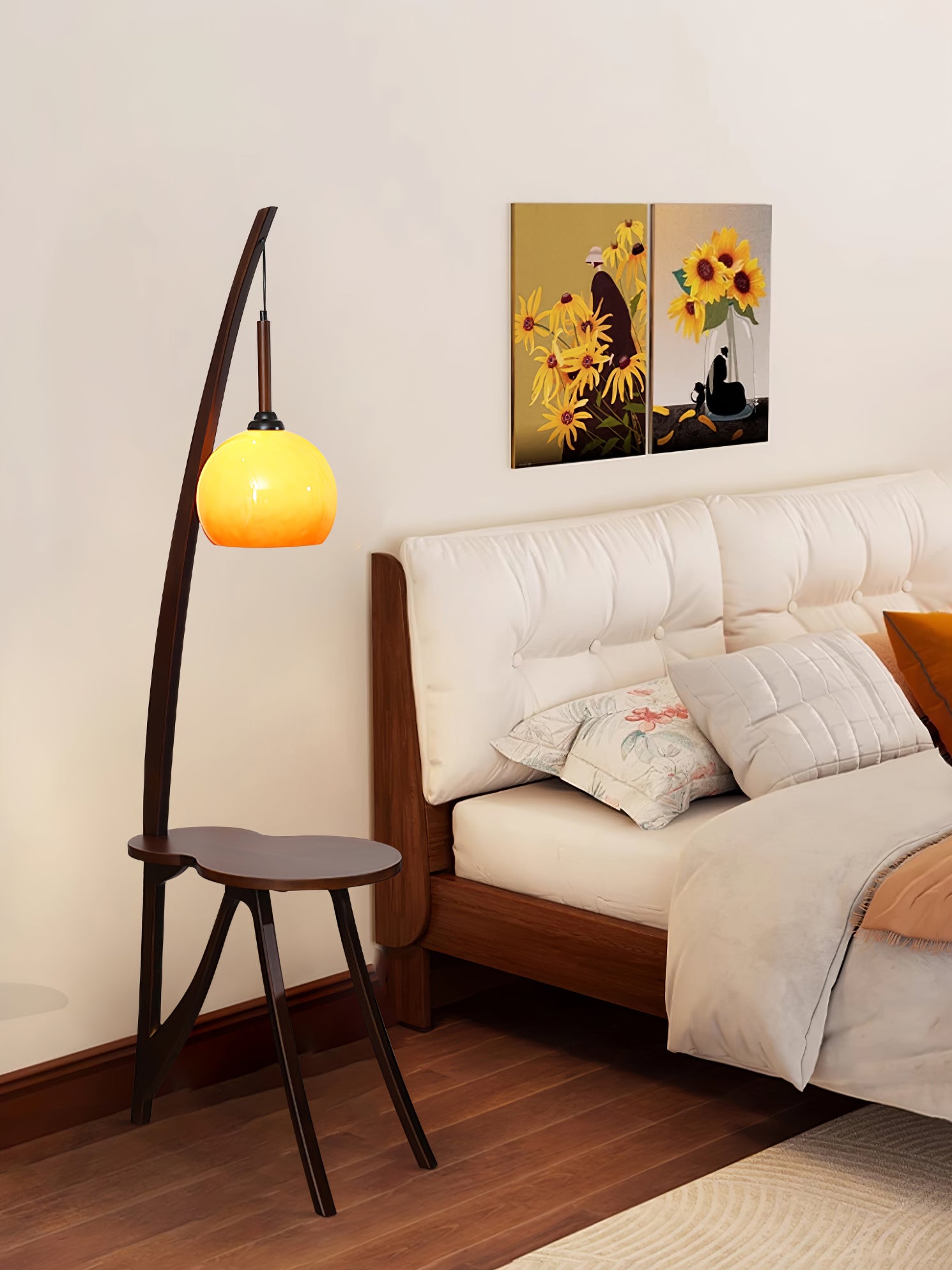 Arc Wood Hanging Floor Lamp - Lumpaz