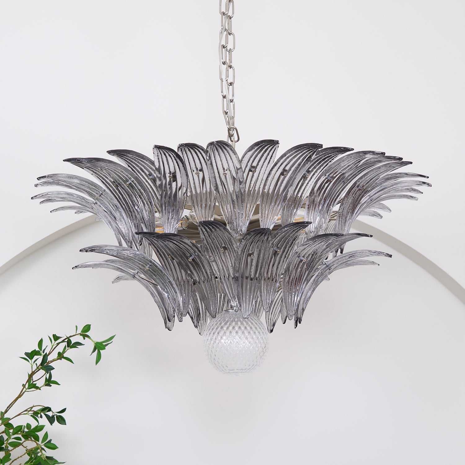 Murano Palmette Transparent Chandelier - Lumpaz