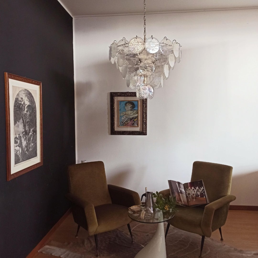 Murano Disc Iridescent Chandelier - Lumpaz