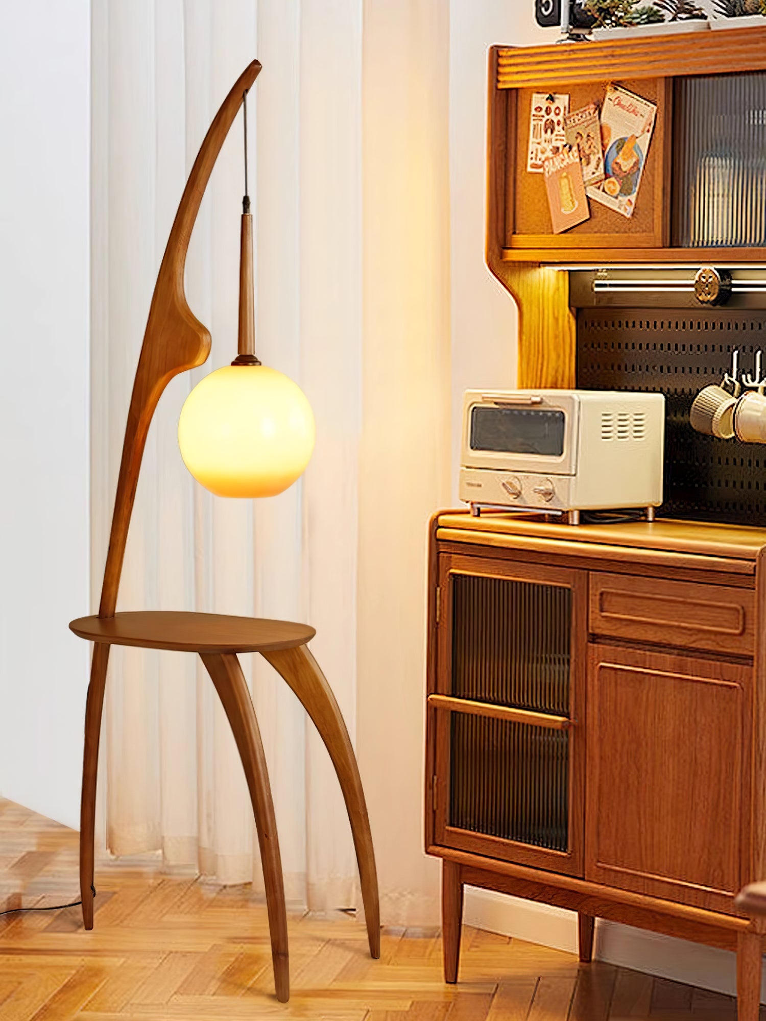 Curved Mantis Arm Floor Lamp - Lumpaz