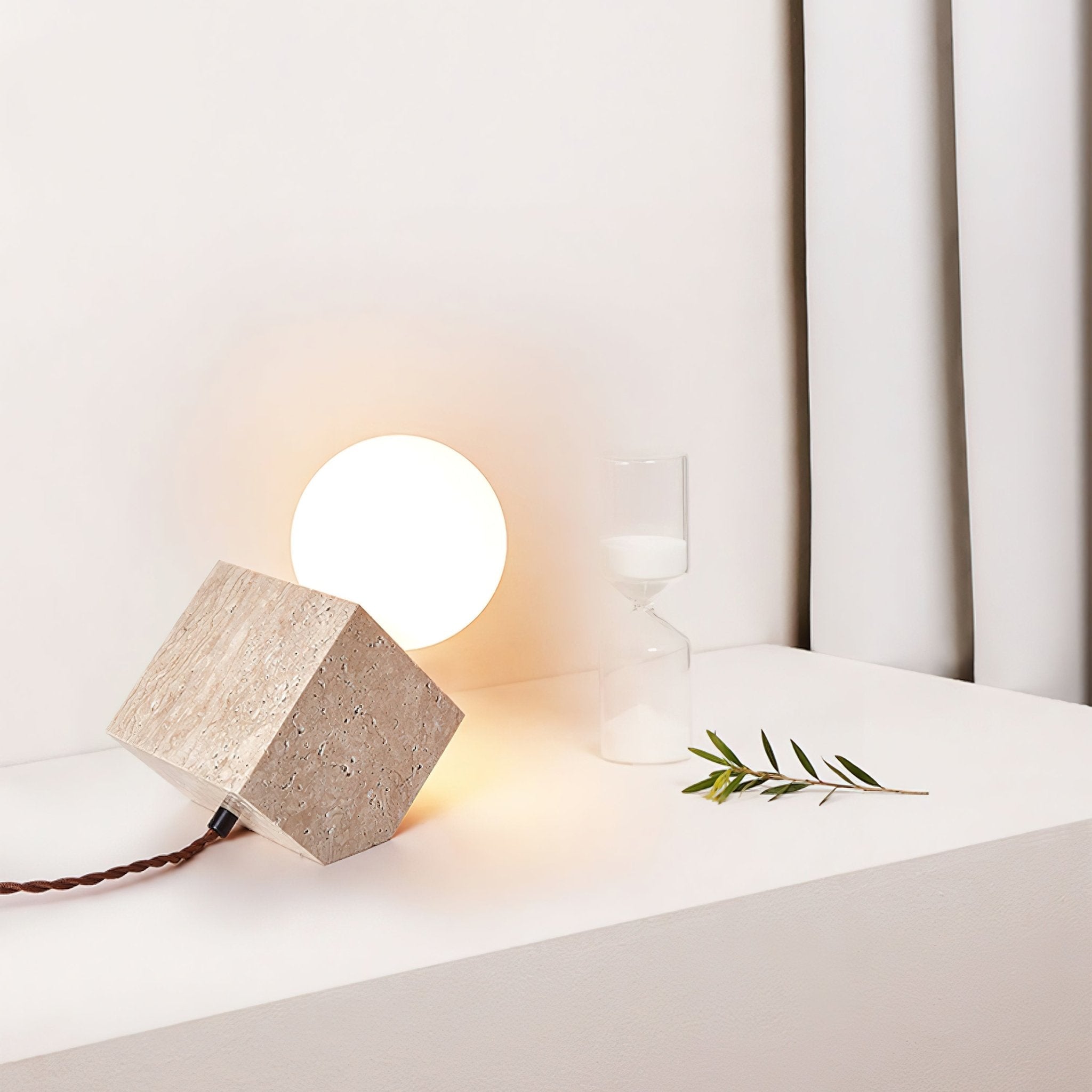 Cube Stone Table Lamp - Lumpaz