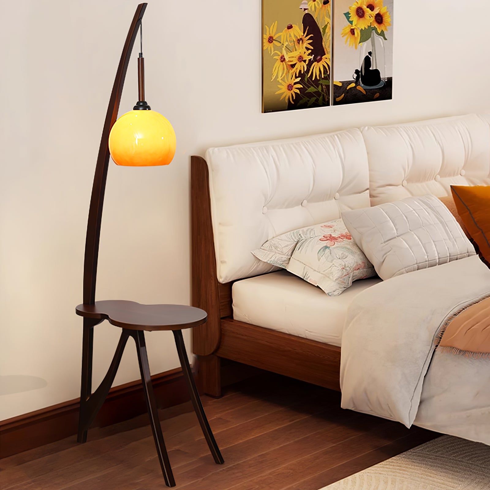 Arc Wood Hanging Floor Lamp - Lumpaz