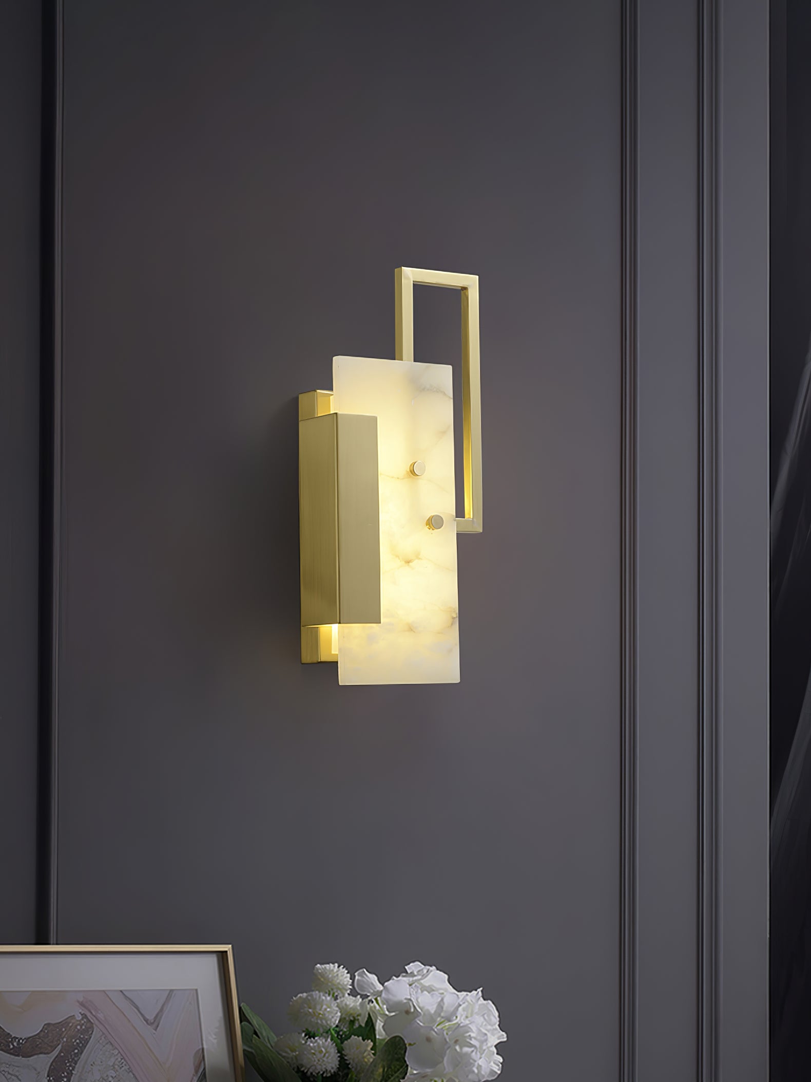Althea Alabaster Wall Sconce - Lumpaz