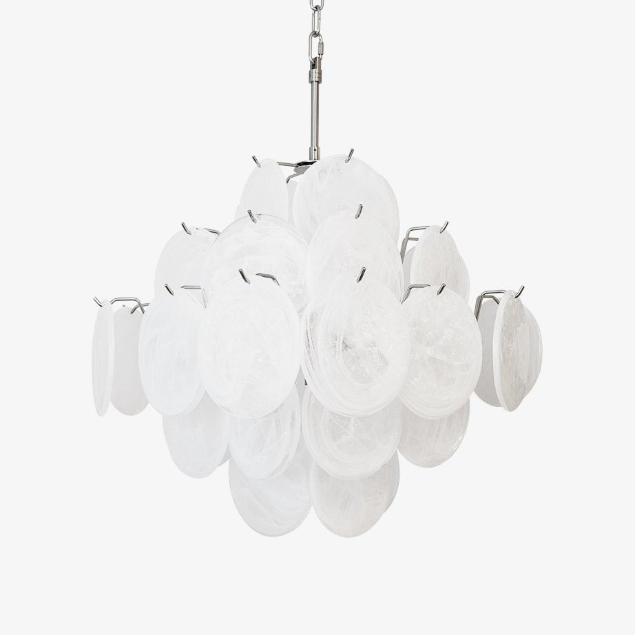 Isadora Murano White Disc Chandelier - Lumpaz
